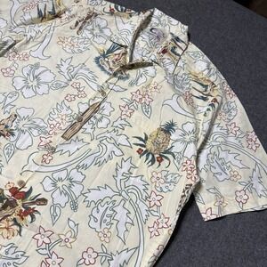 Bluewater Wear Vintage Hawaiian Tiki Party Hulu Girl Floral Mens Shirt Pocket M